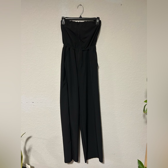 Derek Heart Pants - Elegant Derek Heart Black Strapless Wide-Leg Jumpsuit Size Small